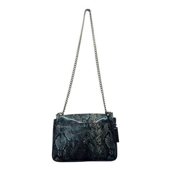 Victoria’s Secret Snakeskin Shoulder Bag Gray Gold Chain Crossbody Elegant - Picture 4 of 13